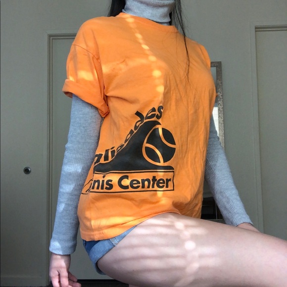 Bright Orange Tennis Graphic T-Shirt - Picture 3 of 3